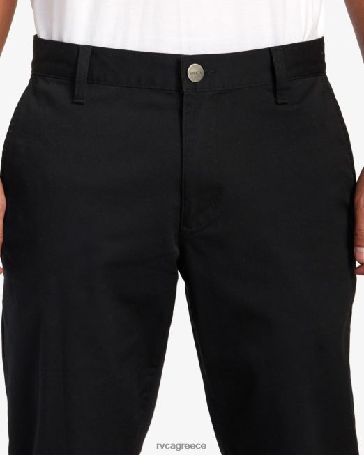 R422N8711 Σαββατοκύριακο stretch chino παντελόνι RVCA άνδρες μαύρος είδη ένδυσης