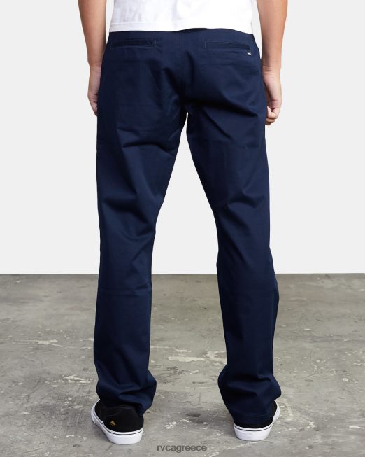 R422N8742 Σαββατοκύριακο stretch chino παντελόνι RVCA άνδρες ναυτικό ναυτικό είδη ένδυσης