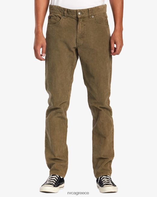 R422N8781 κοτλέ παντελόνι με στιλέτα pigment RVCA άνδρες ελιά είδη ένδυσης
