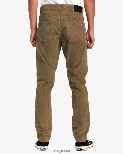 R422N8781 κοτλέ παντελόνι με στιλέτα pigment RVCA άνδρες ελιά είδη ένδυσης
