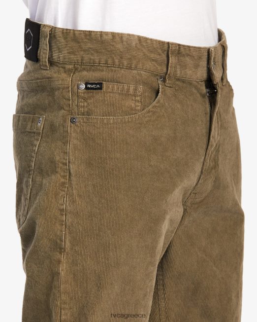 R422N8781 κοτλέ παντελόνι με στιλέτα pigment RVCA άνδρες ελιά είδη ένδυσης