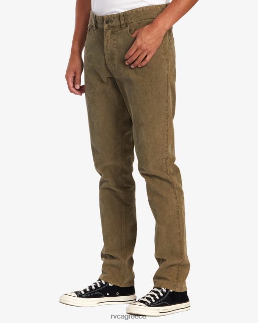 R422N8781 κοτλέ παντελόνι με στιλέτα pigment RVCA άνδρες ελιά είδη ένδυσης