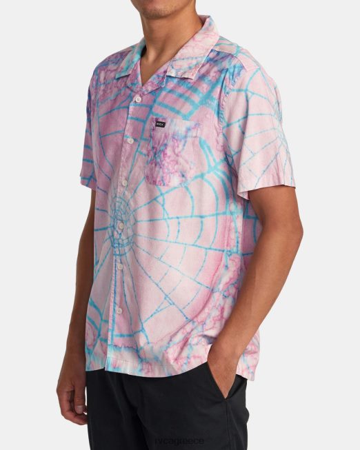 R422N8124 κοντομάνικο πουκάμισο Colin sussingham RVCA άνδρες ροζ είδη ένδυσης