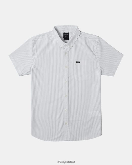 R422N8134 που θα κάνει κοντομάνικο πουκάμισο με ρίγες RVCA άνδρες άσπρο είδη ένδυσης