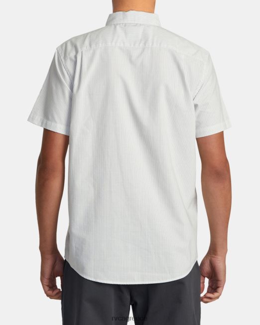 R422N8134 που θα κάνει κοντομάνικο πουκάμισο με ρίγες RVCA άνδρες άσπρο είδη ένδυσης