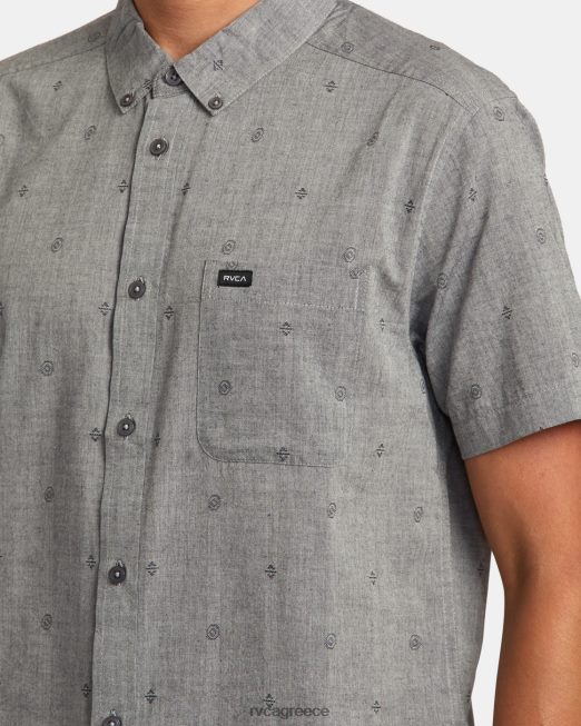 R422N8148 αυτό θα κάνει dobby κοντομάνικο πουκάμισο RVCA άνδρες γκρί είδη ένδυσης