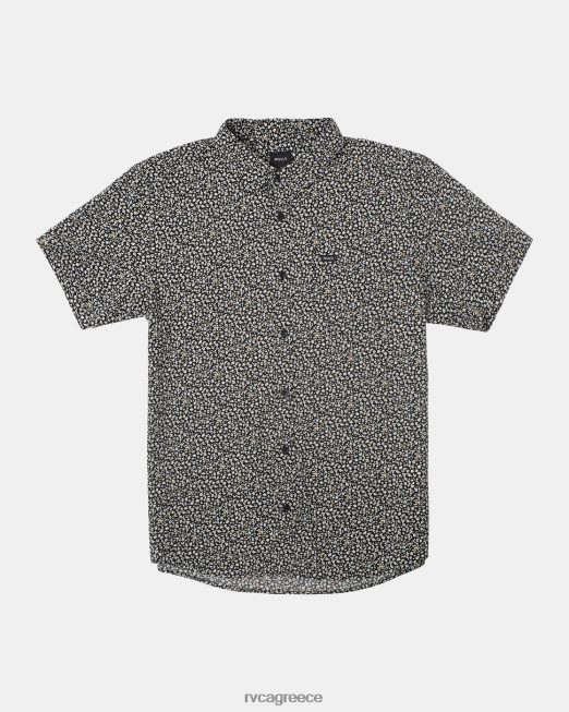 R422N8150 κοντομάνικο πουκάμισο micro garden RVCA άνδρες μαύρος είδη ένδυσης