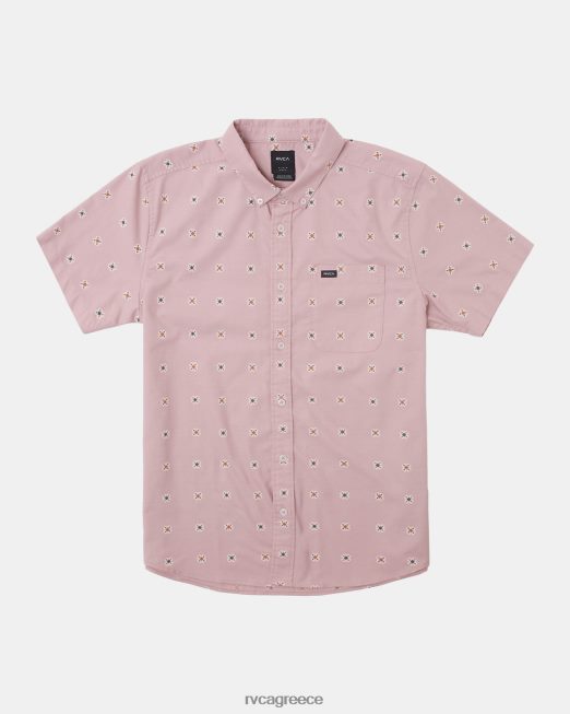 R422N8210 που θα κάνει εμπριμέ κοντομάνικο πουκάμισο RVCA άνδρες χλωμό μοβ πολυ είδη ένδυσης