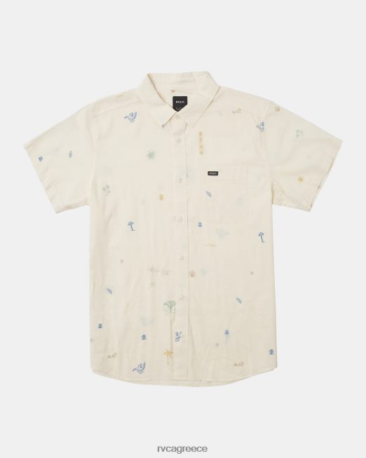 R422N8292 κοντομάνικο πουκάμισο για ταξίδι στην έρημο RVCA άνδρες φυσικός είδη ένδυσης