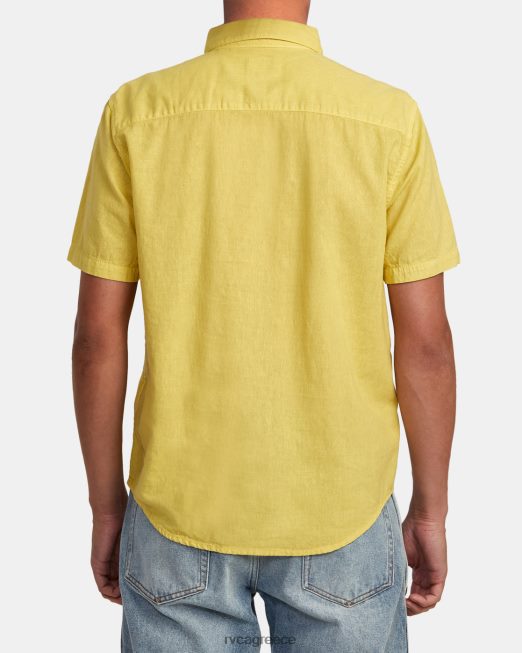 R422N8329 Πλεκτό υφαντό κοντομάνικο πουκάμισο RVCA άνδρες νότια βρύα είδη ένδυσης