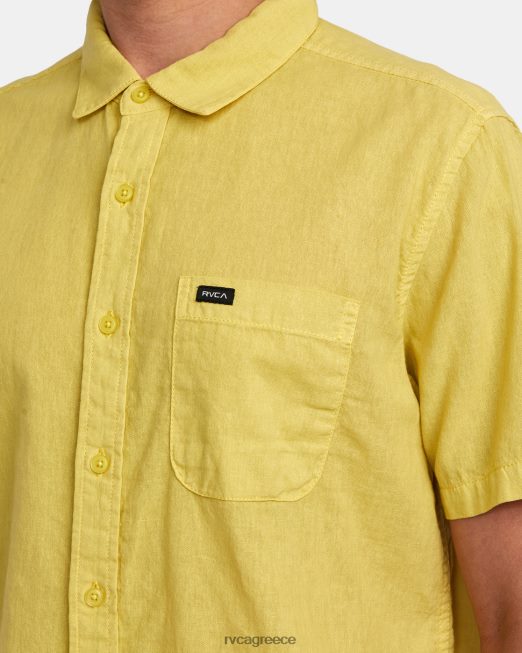 R422N8329 Πλεκτό υφαντό κοντομάνικο πουκάμισο RVCA άνδρες νότια βρύα είδη ένδυσης
