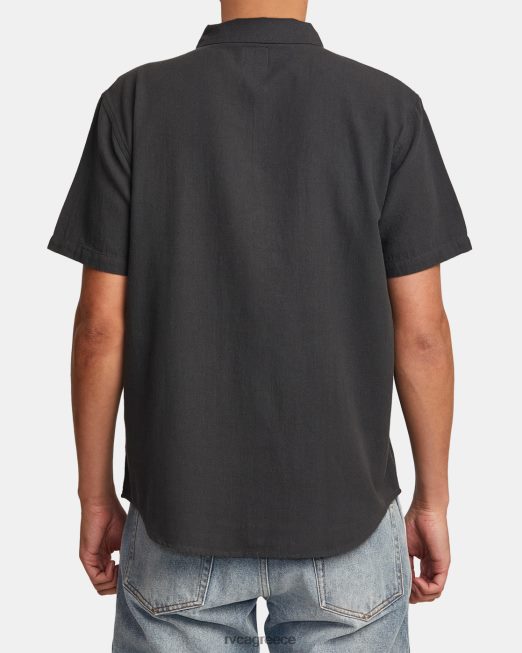 R422N8337 κοντομάνικο πουκάμισο ημέρας συλλογής ύφεσης RVCA άνδρες γκαράζ μπλε είδη ένδυσης