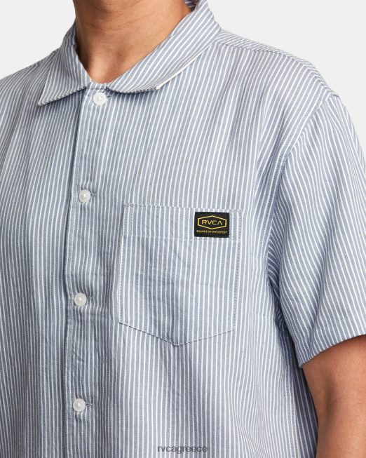 R422N8340 ριγέ dayshift ii κοντομάνικο πουκάμισο RVCA άνδρες deja blue είδη ένδυσης