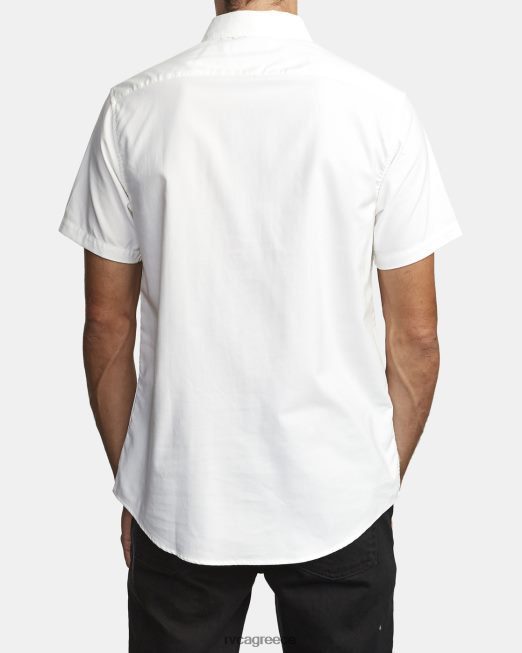 R422N8360 που θα κάνει κοντομάνικο πουκάμισο RVCA άνδρες άσπρο είδη ένδυσης