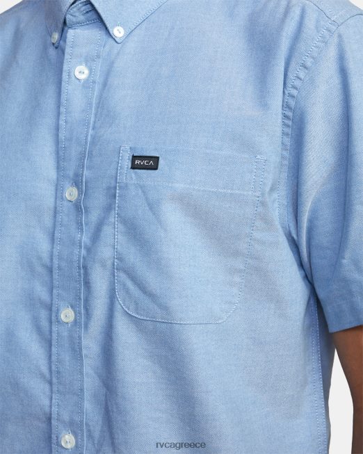 R422N8374 που θα κάνει κοντομάνικο πουκάμισο RVCA άνδρες μπλε της Οξφόρδης είδη ένδυσης
