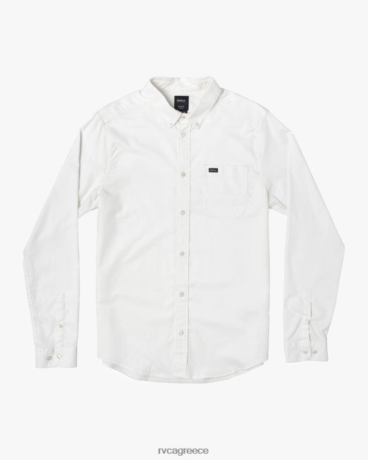 R422N8388 που θα κάνει μακρυμάνικο πουκάμισο RVCA άνδρες άσπρο είδη ένδυσης