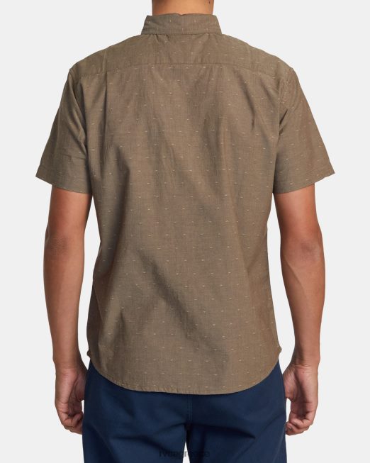 R422N8398 αυτό θα κάνει dobby κοντομάνικο πουκάμισο RVCA άνδρες σοκολάτα είδη ένδυσης