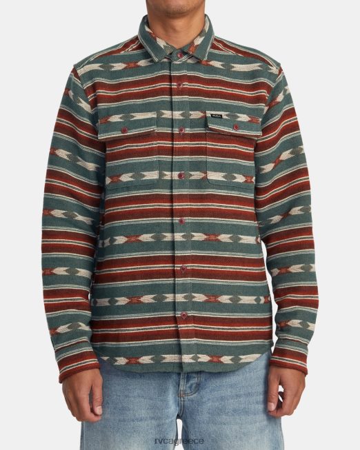 R422N8524 κουβέρτα μακρυμάνικο πουκάμισο RVCA άνδρες βάσκας είδη ένδυσης