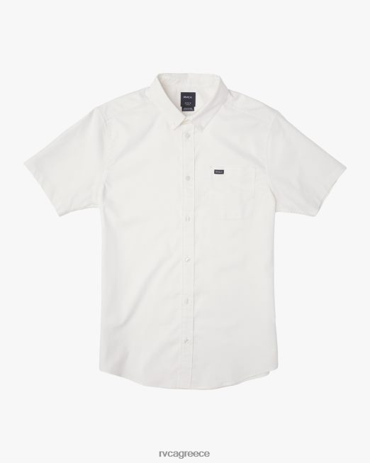 R422N8712 που θα κάνει ελαστικό κοντομάνικο πουκάμισο RVCA άνδρες άσπρο είδη ένδυσης