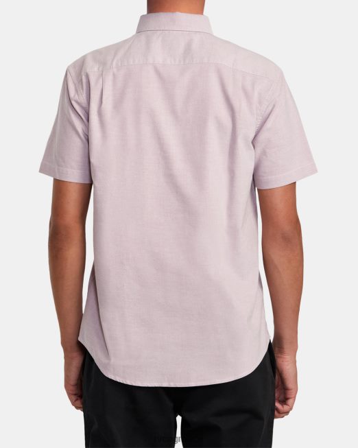 R422N8889 που θα κάνει ελαστικό κοντομάνικο πουκάμισο RVCA άνδρες λεβάντα είδη ένδυσης