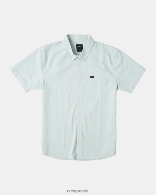 R422N8931 που θα κάνει ελαστικό κοντομάνικο πουκάμισο RVCA άνδρες πράσινη ομίχλη είδη ένδυσης