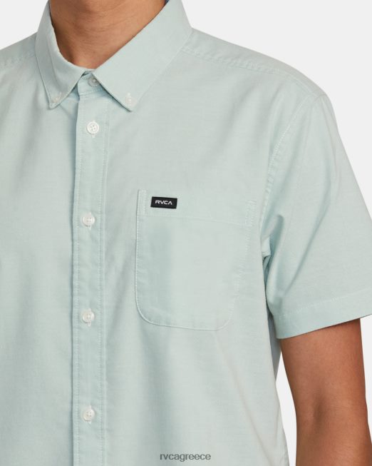 R422N8931 που θα κάνει ελαστικό κοντομάνικο πουκάμισο RVCA άνδρες πράσινη ομίχλη είδη ένδυσης