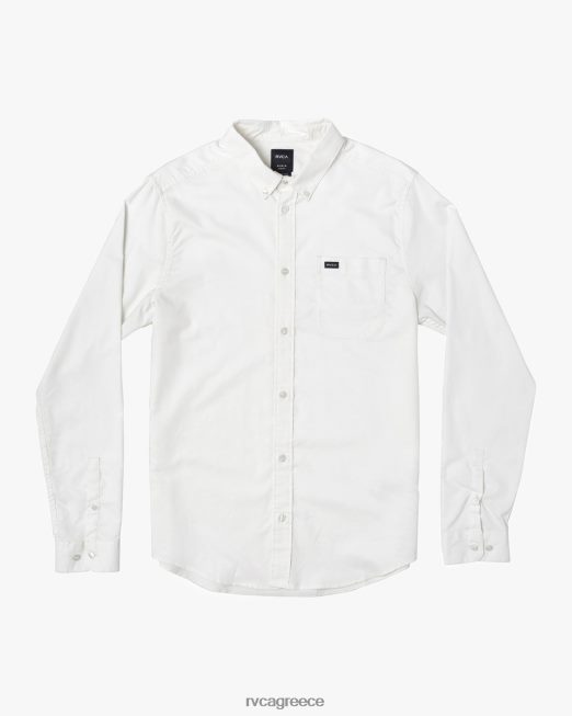 R422N8933 που θα κάνει μακρυμάνικο πουκάμισο RVCA άνδρες άσπρο είδη ένδυσης