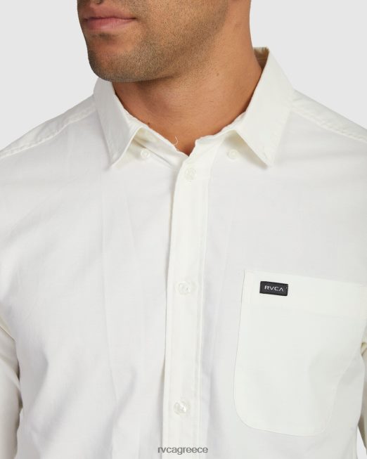 R422N8933 που θα κάνει μακρυμάνικο πουκάμισο RVCA άνδρες άσπρο είδη ένδυσης