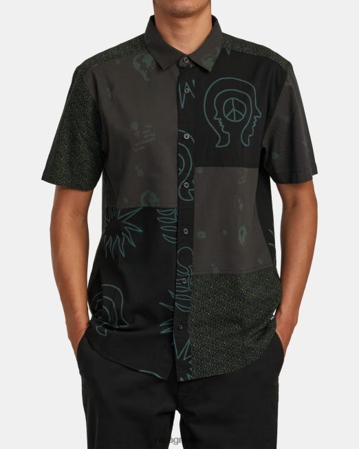 R422N8990 κοντομάνικο πουκάμισο συλλογής RVCA άνδρες μαύρος είδη ένδυσης