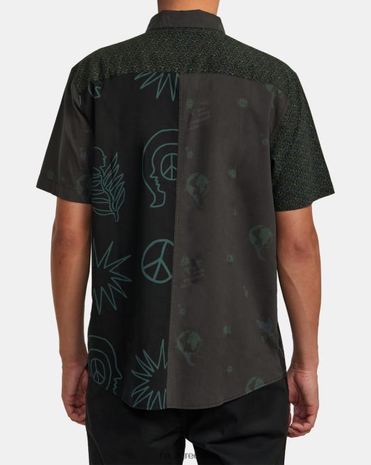 R422N8990 κοντομάνικο πουκάμισο συλλογής RVCA άνδρες μαύρος είδη ένδυσης