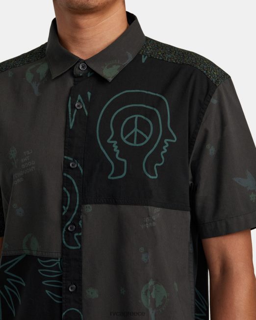 R422N8990 κοντομάνικο πουκάμισο συλλογής RVCA άνδρες μαύρος είδη ένδυσης