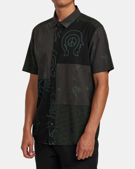 R422N8990 κοντομάνικο πουκάμισο συλλογής RVCA άνδρες μαύρος είδη ένδυσης