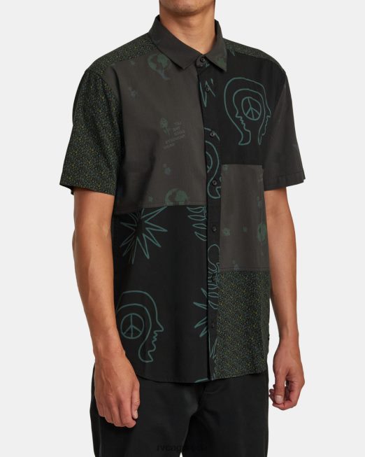 R422N8990 κοντομάνικο πουκάμισο συλλογής RVCA άνδρες μαύρος είδη ένδυσης