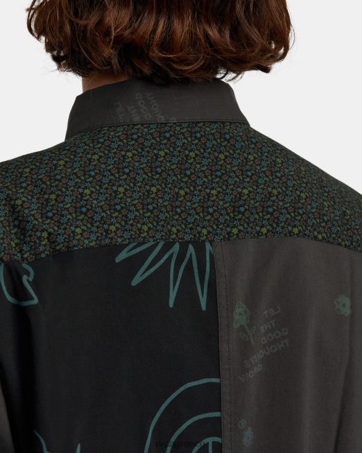 R422N8990 κοντομάνικο πουκάμισο συλλογής RVCA άνδρες μαύρος είδη ένδυσης