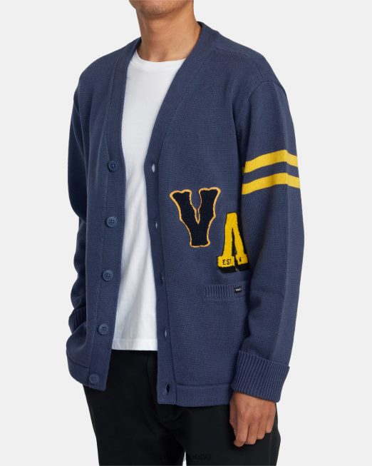 R422N8531 πουλόβερ letterman RVCA άνδρες κυκλοθυμικό μπλε είδη ένδυσης