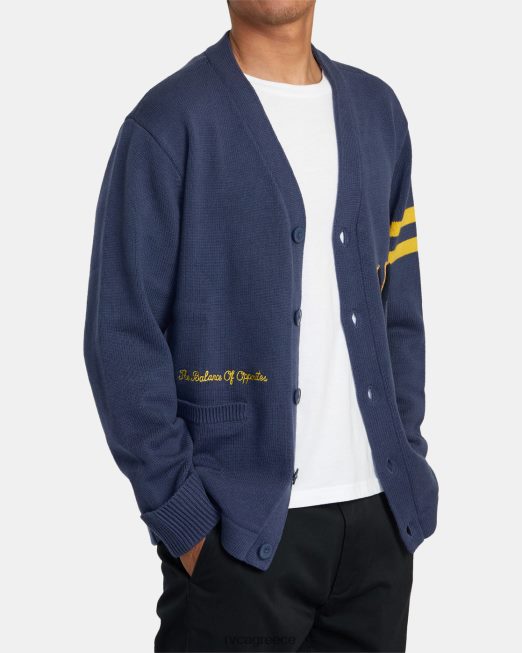R422N8531 πουλόβερ letterman RVCA άνδρες κυκλοθυμικό μπλε είδη ένδυσης