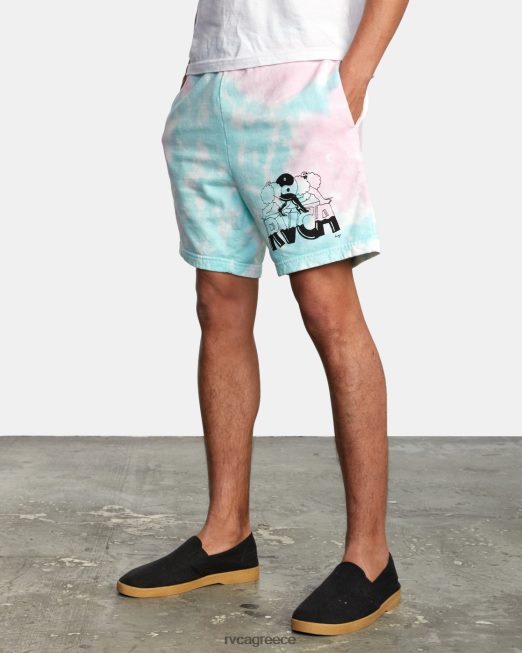 R422N81066 x jese lortz ελαστικό σορτς RVCA άνδρες λευκή βαφή γραβάτας είδη ένδυσης