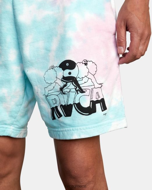 R422N81066 x jese lortz ελαστικό σορτς RVCA άνδρες λευκή βαφή γραβάτας είδη ένδυσης