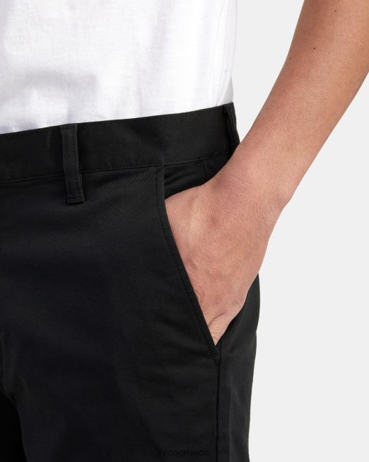 R422N8661 Σορτς chino stretch για το Σαββατοκύριακο 20 RVCA άνδρες μαύρος είδη ένδυσης