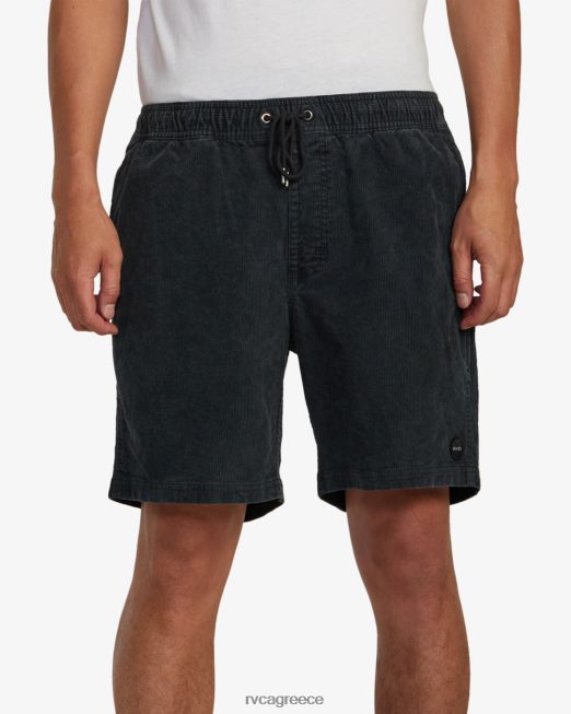 R422N8693 κοτλέ σορτς escape ελαστική μέση 17 RVCA άνδρες μαύρος είδη ένδυσης