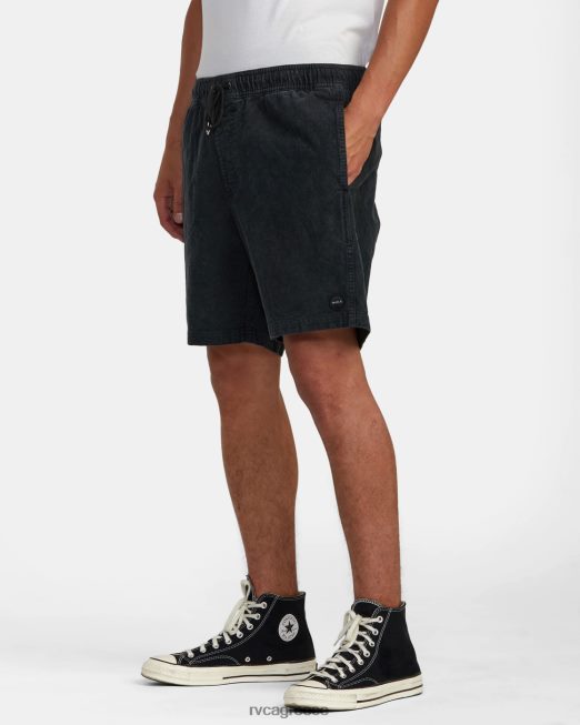 R422N8693 κοτλέ σορτς escape ελαστική μέση 17 RVCA άνδρες μαύρος είδη ένδυσης