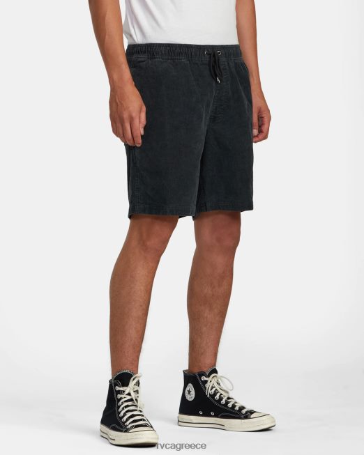 R422N8693 κοτλέ σορτς escape ελαστική μέση 17 RVCA άνδρες μαύρος είδη ένδυσης