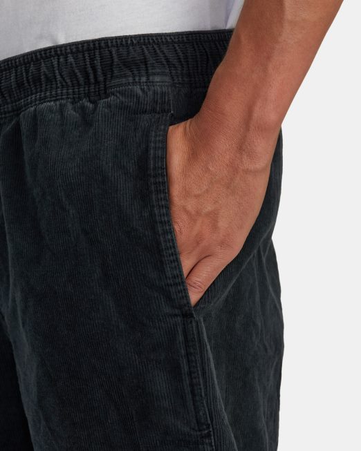 R422N8693 κοτλέ σορτς escape ελαστική μέση 17 RVCA άνδρες μαύρος είδη ένδυσης