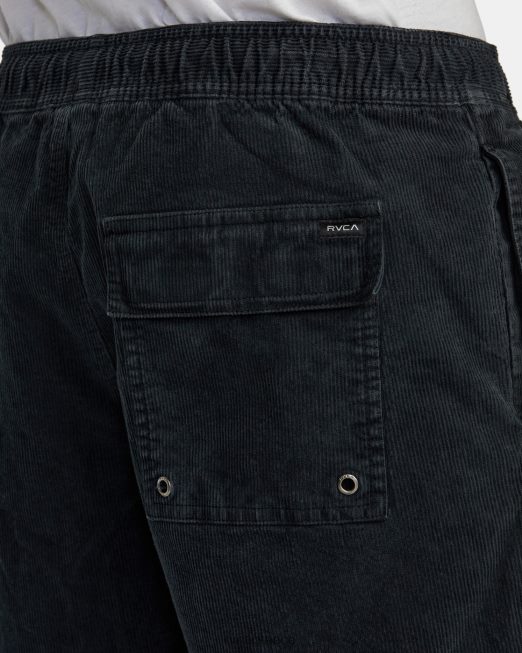 R422N8693 κοτλέ σορτς escape ελαστική μέση 17 RVCA άνδρες μαύρος είδη ένδυσης