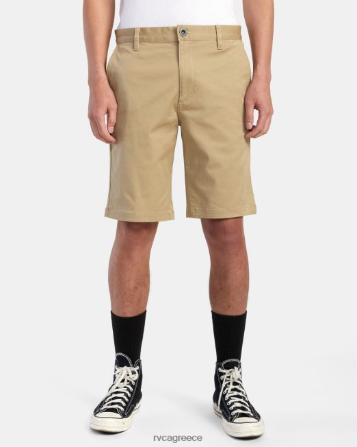 R422N8734 Σορτς chino stretch για το Σαββατοκύριακο 20 RVCA άνδρες χακί είδη ένδυσης