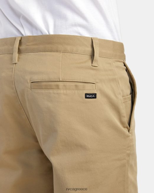 R422N8734 Σορτς chino stretch για το Σαββατοκύριακο 20 RVCA άνδρες χακί είδη ένδυσης