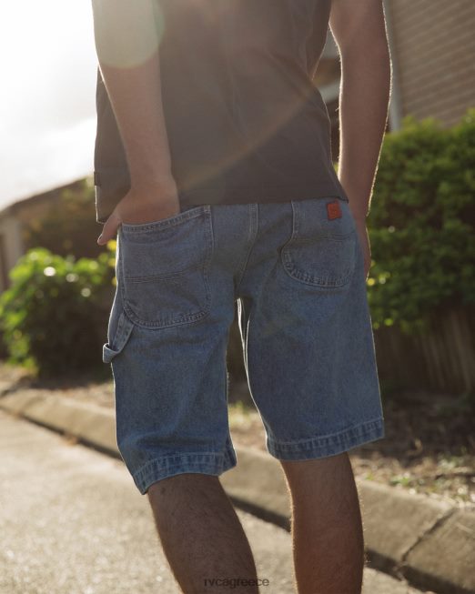 R422N8925 τζιν σορτς chainmail RVCA άνδρες σπασμένο μπλε πλύσιμο είδη ένδυσης