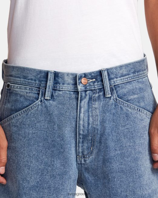 R422N8925 τζιν σορτς chainmail RVCA άνδρες σπασμένο μπλε πλύσιμο είδη ένδυσης