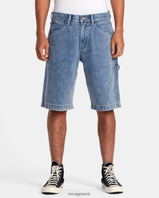 R422N8925 τζιν σορτς chainmail RVCA άνδρες σπασμένο μπλε πλύσιμο είδη ένδυσης