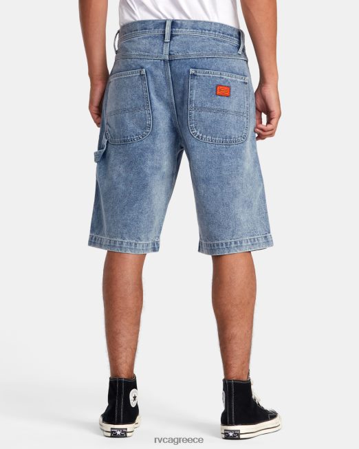 R422N8925 τζιν σορτς chainmail RVCA άνδρες σπασμένο μπλε πλύσιμο είδη ένδυσης